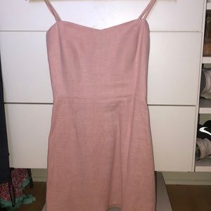 Pink Reformation classic dress linen